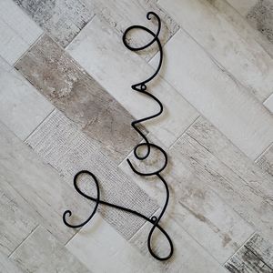 Black Solid Metal Cursive Love Wall Decor
